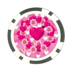 Background Flowers Texture Love Poker Chip Card Guard by Sapixe