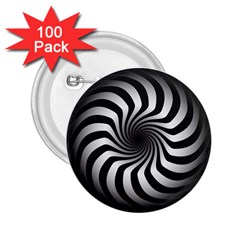 Art Optical Black White Hypnotic 2 25  Buttons (100 Pack)  by Sapixe
