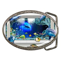 Dolphin Art Creation Natural Water Belt Buckles by Sapixe