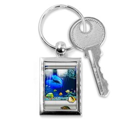 Dolphin Art Creation Natural Water Key Chains (rectangle)  by Sapixe