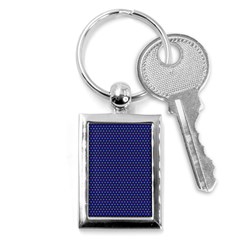 Blue Fractal Art Honeycomb Mathematics Key Chains (rectangle)  by Sapixe