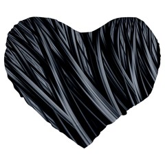 Fractal Mathematics Abstract Large 19  Premium Flano Heart Shape Cushions by Sapixe