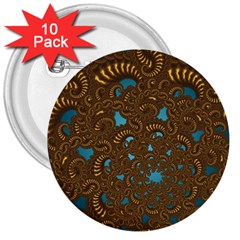 Fractal Abstract Pattern 3  Buttons (10 Pack)  by Sapixe