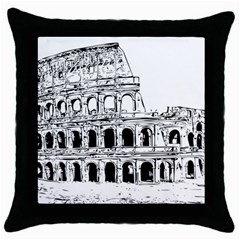 Line Art Architecture Throw Pillow Case (black) by Sapixe