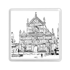 Line Art Architecture Church Italy Memory Card Reader (square)  by Sapixe
