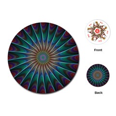 Fractal Peacock Rendering Playing Cards (round)  by Sapixe