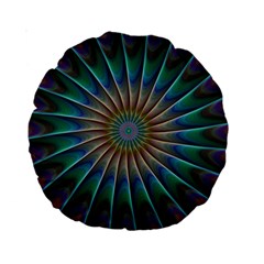 Fractal Peacock Rendering Standard 15  Premium Round Cushions by Sapixe