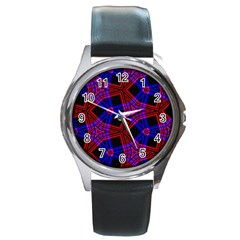 Pattern Abstract Wallpaper Art Round Metal Watch by Sapixe