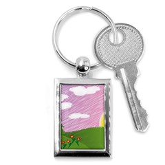 Pine Trees Trees Sunrise Sunset Key Chains (rectangle)  by Sapixe
