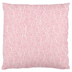 Elios Shirt Faces In White Outlines On Pale Pink Cmbyn Large Cushion Case (one Side) by PodArtist