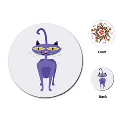 Cat Clipart Animal Cartoon Pet Playing Cards (round)  by Sapixe