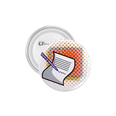 Letter Paper Note Design White 1 75  Buttons by Sapixe