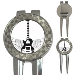 Guitar Abstract Wings Silhouette 3-in-1 Golf Divots by Sapixe