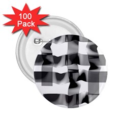 Geometry Square Black And White 2 25  Buttons (100 Pack)  by Sapixe