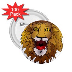 Lion Animal Roar Lion S Mane Comic 2 25  Buttons (100 Pack)  by Sapixe