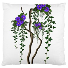Image Cropped Tree With Flowers Tree Large Flano Cushion Case (two Sides) by Sapixe