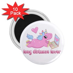 Long Distance Lover - Cute Unicorn 2 25  Magnets (10 Pack)  by Valentinaart