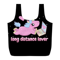 Long Distance Lover - Cute Unicorn Full Print Recycle Bags (l)  by Valentinaart