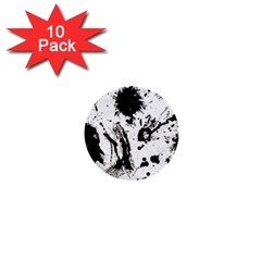 Pattern Color Painting Dab Black 1  Mini Buttons (10 Pack)  by Sapixe