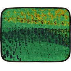 Green Fabric Textile Macro Detail Fleece Blanket (mini) by Sapixe