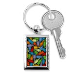 Colored Pencils Pens Paint Color Key Chains (Rectangle)  Front
