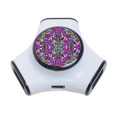 Multicolored Floral Collage Pattern 7200 3-port Usb Hub by dflcprints