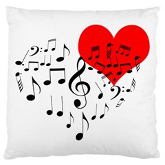 Singing Heart Large Cushion Case (two Sides) by FunnyCow