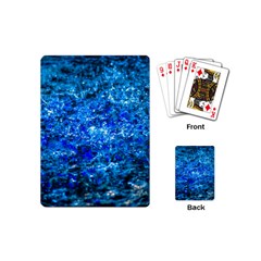 Water Color Navy Blue Playing Cards (mini)  by FunnyCow
