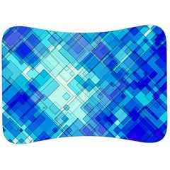 Abstract Squares Arrangement Velour Seat Head Rest Cushion by Nexatart