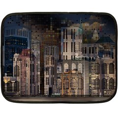 Architecture City Home Window Double Sided Fleece Blanket (mini)  by Nexatart