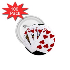 Poker Hands   Royal Flush Hearts 1 75  Buttons (100 Pack)  by FunnyCow