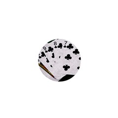 Poker Hands   Straight Flush Clubs 1  Mini Buttons by FunnyCow