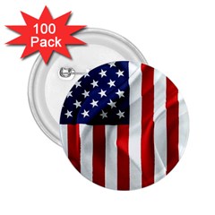 American Usa Flag Vertical 2 25  Buttons (100 Pack)  by FunnyCow