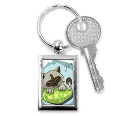 Kitten Kitty Cat Sleeping Sleep Key Chains (rectangle)  by Sapixe