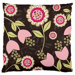Flowers Wallpaper Floral Decoration Large Flano Cushion Case (two Sides) by Nexatart