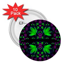 Fantasy Flowers In Moonlight Serenades 2 25  Buttons (10 Pack)  by pepitasart