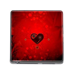 Wonderful Heart On Vintage Background Memory Card Reader (square 5 Slot) by FantasyWorld7