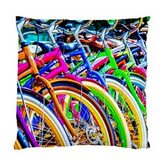 Colorful Bicycles In A Row Standard Cushion Case (two Sides) by FunnyCow