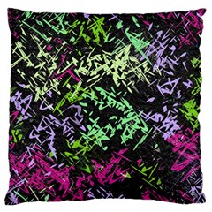 Misc Shapes On A Black Background                                   Large Flano Cushion Case (two Sides) by LalyLauraFLM