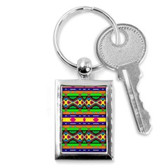 Distorted Colorful Shapes And Stripes                                         Key Chain (rectangle) by LalyLauraFLM