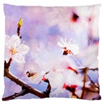 Pink Sakura Purple Background Large Cushion Case (Two Sides) Front