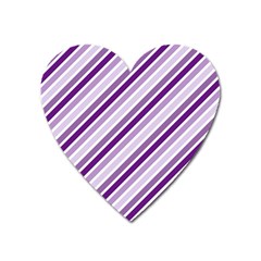 Violet Stripes Heart Magnet by snowwhitegirl