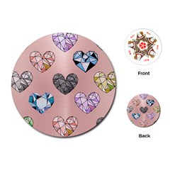 Gem Hearts And Rose Gold Playing Cards (round)  by NouveauDesign