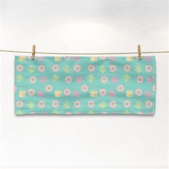 Teal Donuts And Milk Hand Towel by snowwhitegirl
