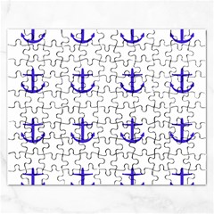 Royal Anchors On White Rectangular Jigsaw Puzzl by snowwhitegirl