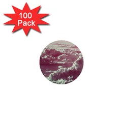 In The Clouds Pink 1  Mini Buttons (100 Pack)  by snowwhitegirl