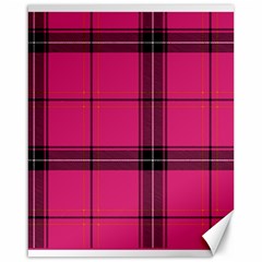 Dark Pink Plaid Canvas 16  X 20   by snowwhitegirl