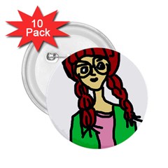 Nerdy Girl 2 25  Buttons (10 Pack)  by snowwhitegirl