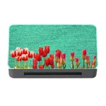 Green Denim Flowers Memory Card Reader with CF Front