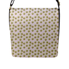 Antique Flowers Pink Flap Closure Messenger Bag (l) by snowwhitegirl